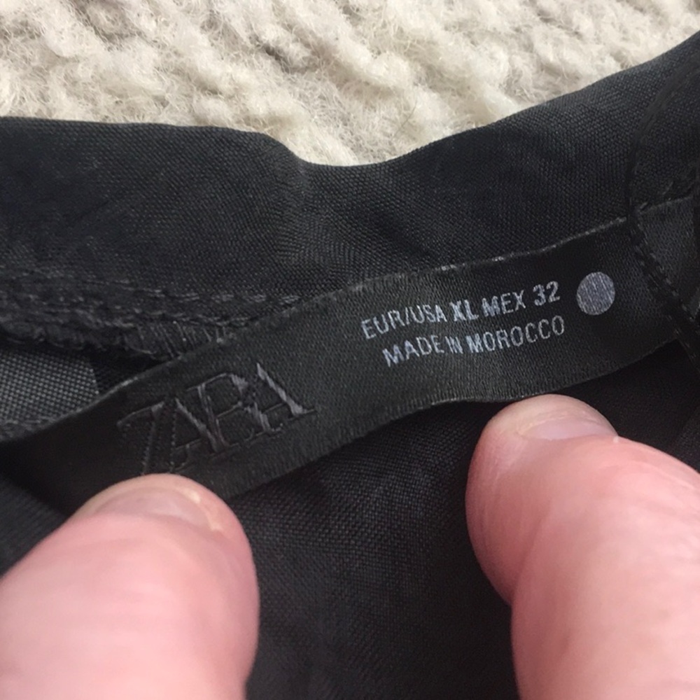 ZARA/BLACK-DROP SHOULDER WIDE 3/4 SLEEVE RELAXED FIT TOP - Picture 7 of 9
